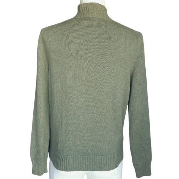 Polo Ralph Lauren SZ S 100% Cotton Sage Green Men's Pullover 1/4 Zip Sweater - Picture 5 of 15